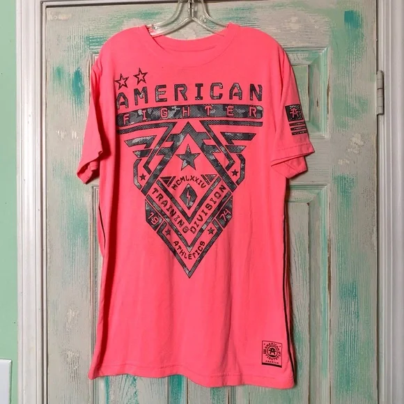 🌵Men’s American Fighter The Buckle Coral/Salmon Pink Shirt🌵 - Picture 3 of 7